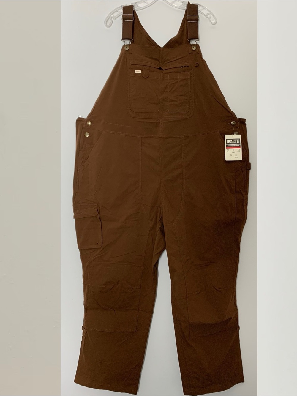 NWT Duluth 3X x31L Heirloom Gardening Bibs Overalls Brown Farm Outdoorsy Utility